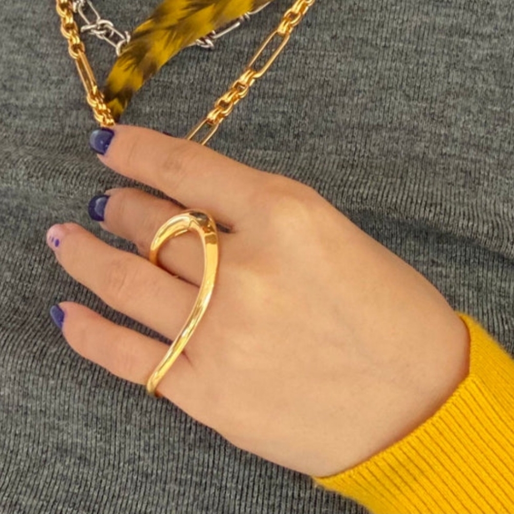 Two Finger NWT Asymmetrical Geometric Ring - Picture 6 of 7
